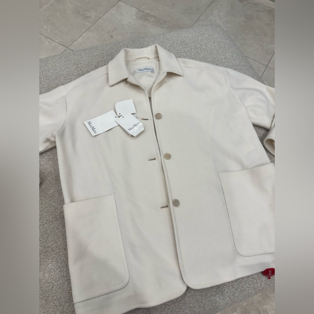 Max Mara Ivory Wool Jacket Coat Eligio Style NWT - Picture 6 of 13